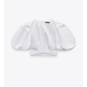 Zara Poplin Crop Top